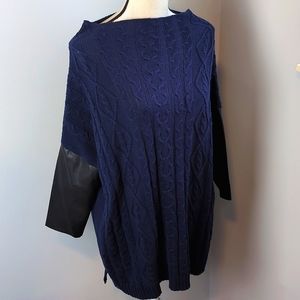 🆕 GUESS Faux Sleeve Sweater / Blue / Large